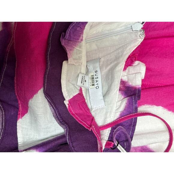 Women’s Busayo Pink & Purple Frilled Long Maxi Tank Dress Sz 0 - Picture 4 of 4